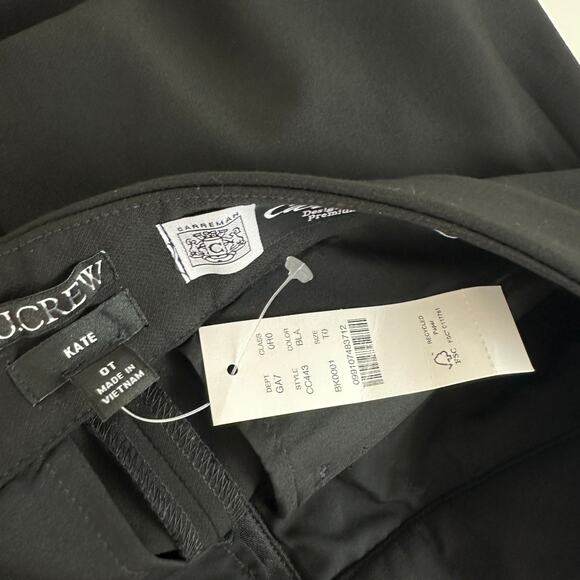 J.Crew Tall Kate Straight Leg Pant Four Season Stretch Black Classic US 0T NWT - Picture 10 of 13